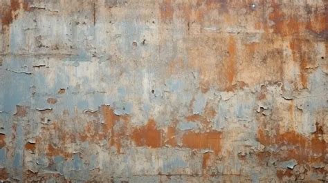 Layers Of Paint And Rust A Textured Vintage Gray Iron Wall Background