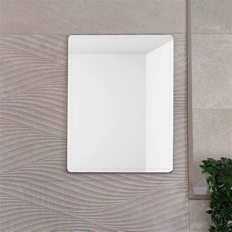 Buy Tula Rectangular Bathroom Mirror Frameless Bevelled Edge Design Wall Mounted Portrait Or