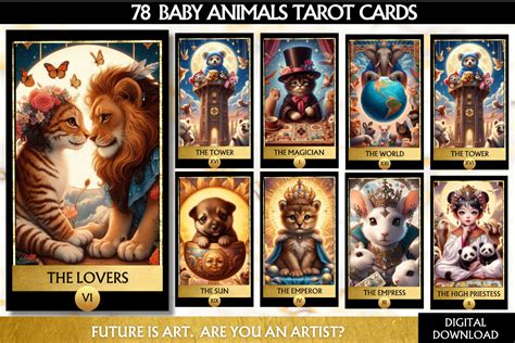 Baby Animals Tarot Deck Cute Animals Png Graphic by SmyrnaCo · Creative ...