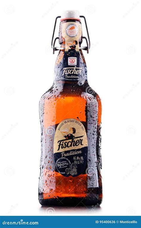 Bottle Of Fischer Traditionr Beer Isolated On White Editorial Photo