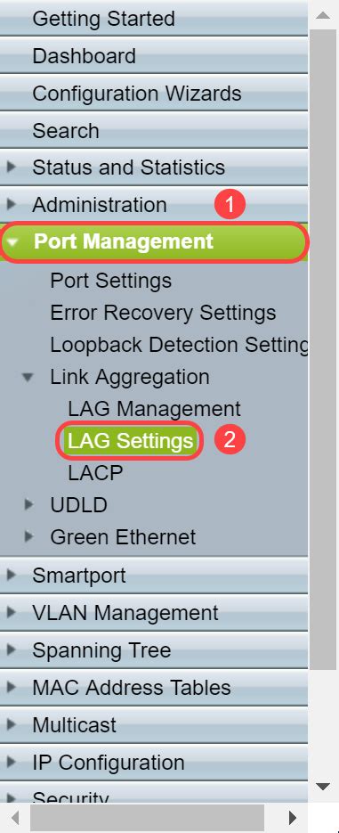 Link Aggregation Group LAG Management And Settings On Sx500 Series