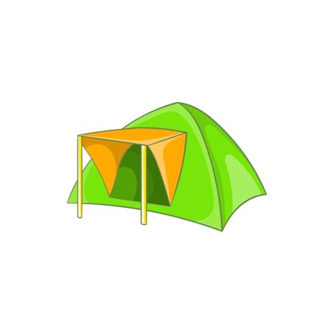 Tent Green Clipart PNG Images Green Tent Icon In Cartoon Style Style