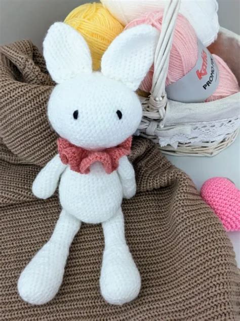 DOUDOU CROCHET FAIT Main Amigurumi Lapin Blanc EUR 30 00 PicClick FR