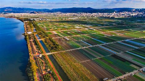 云南玉溪通海县杞麓湖自然风光航拍高清图片下载 正版图片501698454 摄图网