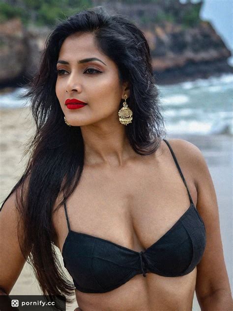 MILF Indian Photorealistic On The Beach With Curvy Body Red Lipstick And Neutral Expression