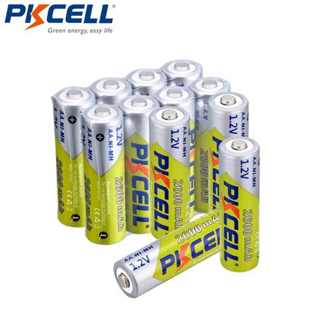 Pcs Lot Pkcell Mah Aa Ni Mh Rechargeable Battery V Nimh Aa