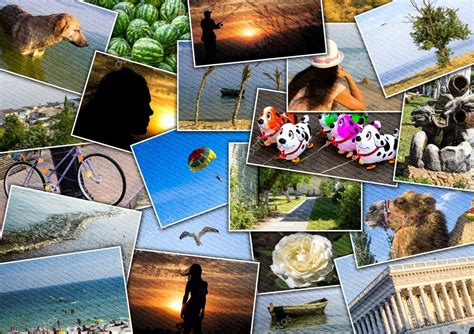 Mosaic Collage Mix Travel In Summer 2015 With Pictures Of Different