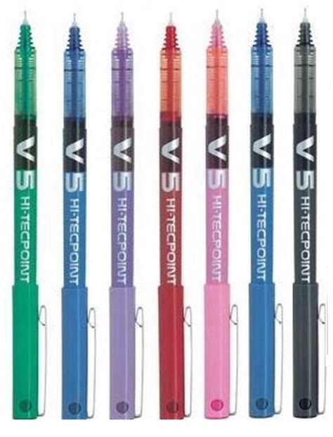 Pilot Bx V5 Assorted Colour Pack Hi Tecpoint Extra Fine Rollerball Pen