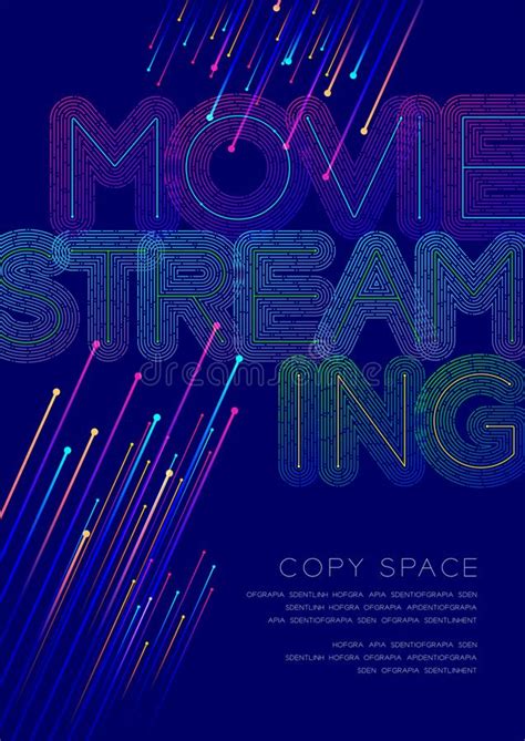 Movie Streaming Big Text Dot And Dash Line Pattern Layer Overlay