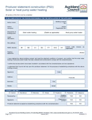 Fillable Online Producer Statement Ps3 Council Fill Out Sign Online