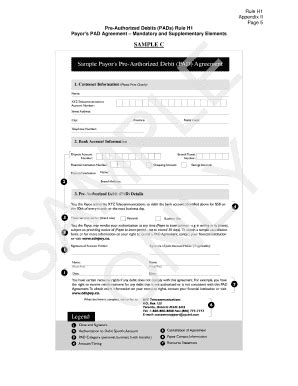 Fillable Online Cdnpay Rule H Appendix Ii Page Pre Authorized Debits