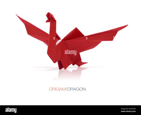 Origami red paper dragon Stock Photo - Alamy