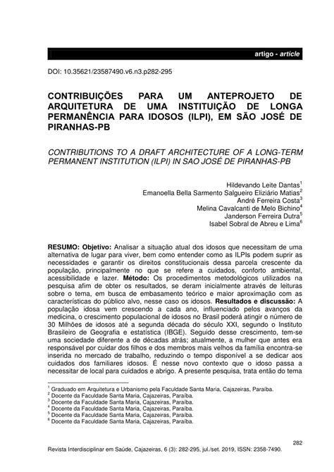 Pdf Contribui Es Para Um Anteprojeto De Arquitetura De Uma