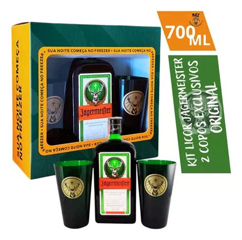 Licor Jagermeister 700 Ml Com Selo Original 2 Copos Shot Frete Grátis