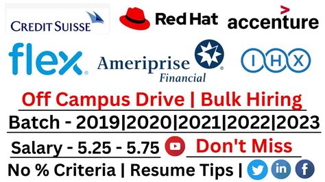 Off Campus Drive Batch Bulk Hiring