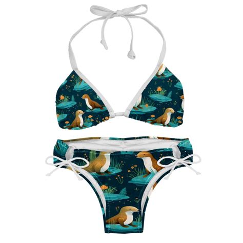 Platypus Swimwear Bikini Set With Detachable Sponge Adjustable Strap Two Pack For Beach