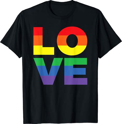 LOVE In Rainbow Flag Colors LGBTQ Lesbian Gay T Shirt Walmart