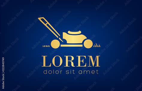 Lawn Mower Logo Vector Stock Vector Adobe Stock