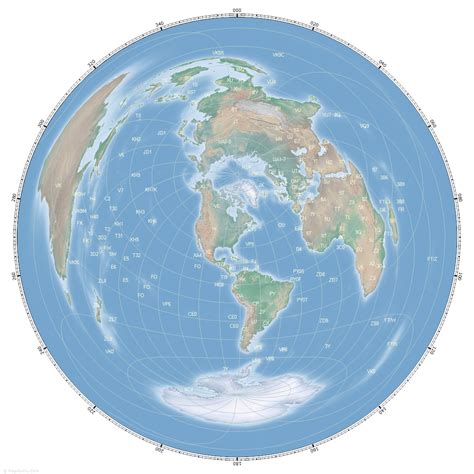 Great Circle Map of Washington DC, USA