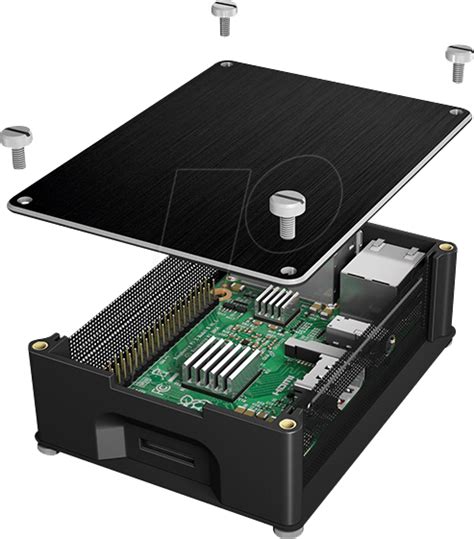 RPI CASE ALU 102 Aluminium Case Raspberry Pi B 2 3 Black At