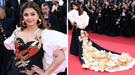 Aishwarya Rai Bachchan Walks The Red Carpet At Cannes In Black And Gold