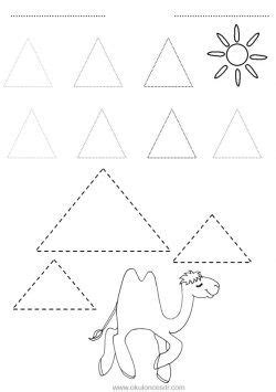 Gen Kavram Shapes Preschool Pattern Worksheet Triangle