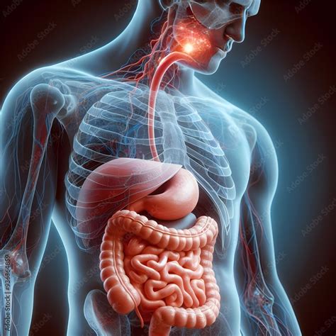 Biomedical Illustration Showing Human Internal Organs With Heart Liver