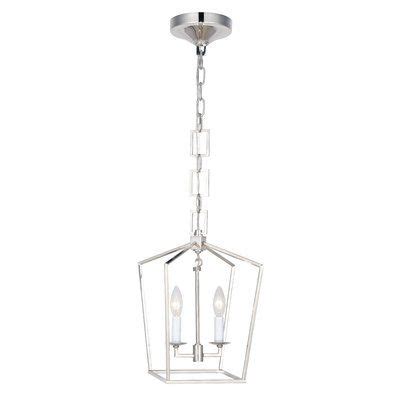 Everly Quinn Isoline Light Geometric Pendant Finish Polished Nickel