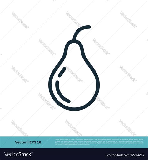 Pear Fruit Icon Logo Template Design Eps 10 Vector Image