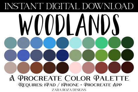 Woodlands Procreate Color Palette Graphic By Zararozadesigns · Creative