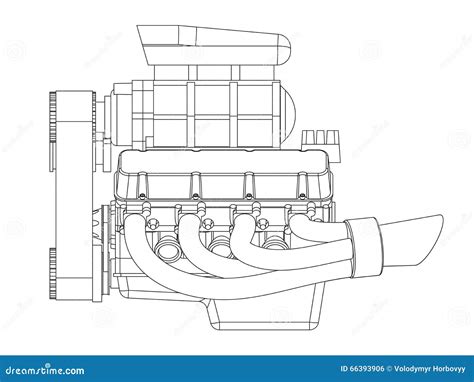 Hot Rod Engine Stock Vector Illustration Of Pipe Accessibility
