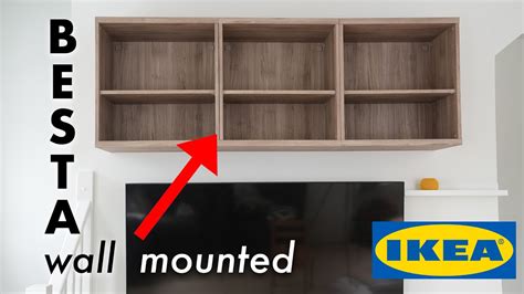 How To Mount Ikea Besta Cabinet To The Wall Youtube