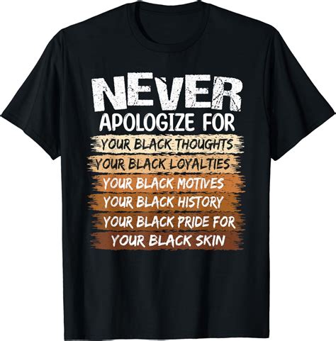 Never Apologize Black History Month Blm Melanin Pride Afro T Shirt