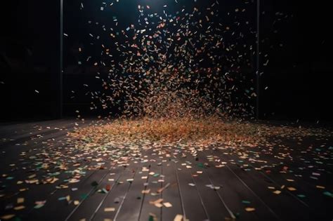 Premium Photo Falling Colorful Confetti On Stage A Burst Of Colorful