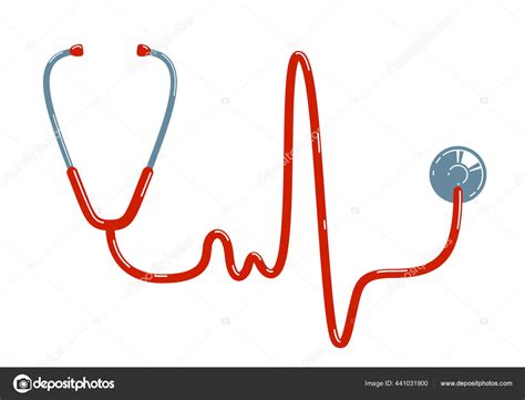 Estetoscopio Con Icono Simple Del Vector Del Corazón Aislado Sobre