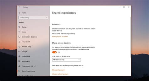 Three Ways To Disable Shared Experiences In Windows 10 Version 1809