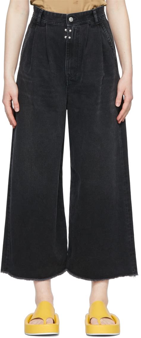 MM6 Maison Margiela Black Wide Jeans SSENSE