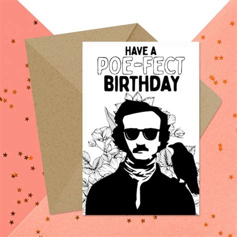 Have A Poe Fect Birthday Edgar Allan Poe Birthday Card Etsy Australia