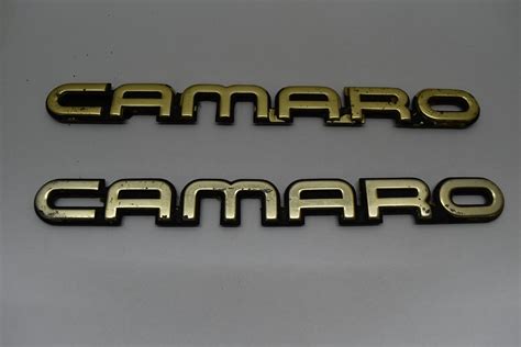 82 89 Chevy Camaro Side Fender Emblem Badge Decal Logo Metal Gold On B