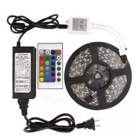 Cinta Led Rgb De Colores V Con Control Y Adaptdor