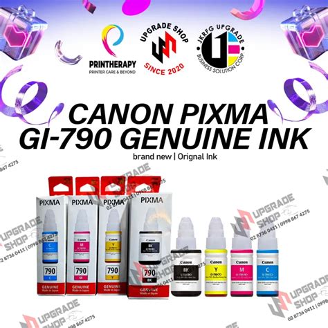 Canon Pixma GI 790 Black Cyan Magenta Yellow Genuine Ink GI790 790