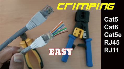 How To Wire Up Pass Through Connectors Ethernet Plugs Cat6 Cat5 Rj45 Cat5 Youtube