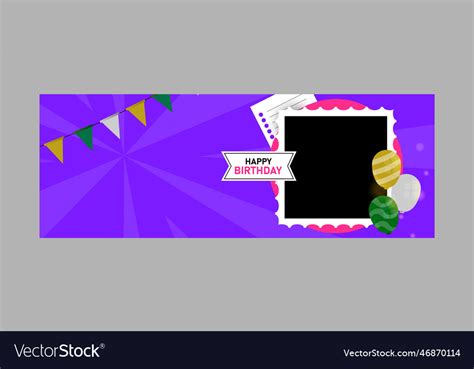 Banner and poster birthday celebration with blank Vector Image