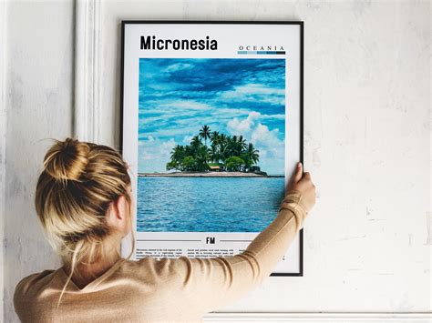 Micronesia Poster, Micronesia Print, Micronesia Wall Art, Minimal