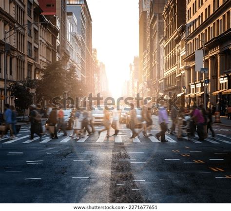 Diverse Crowd People Walking Across Busy Stock Photo 2271677651 ...