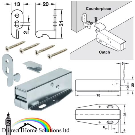 Hafele Automatic Spring Catch Tutch Latch Screw Fixing Cabinet Cupboard