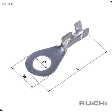 Наконечник кольцевой неизолированный RUICHI DJ431-3A-B, 1,0-1,5 мм2 ...