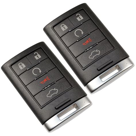 Hqrp 2 Pack Remote Key Fob Shell Case Keyless Entry W5 Buttons For Cadillac Srx 2010 2011 2012