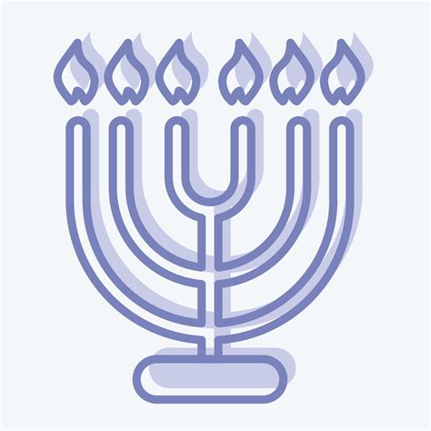 Icon Menorah Suitable For House Symbol Two Tone Style Simple Design