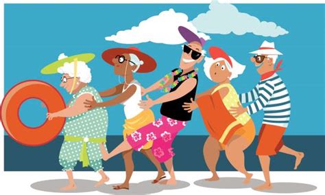 Old Woman Beach Illustrations Royalty Free Vector Graphics And Clip Art